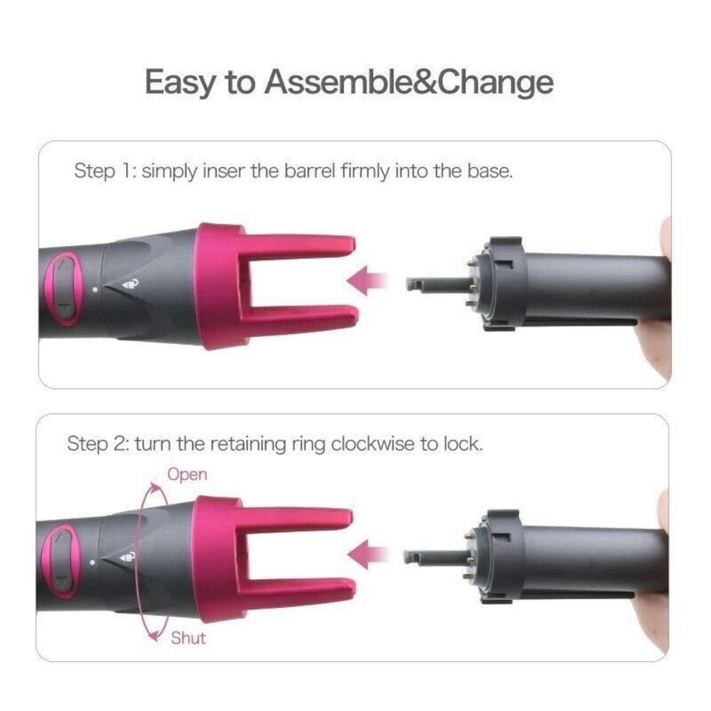 AIKO 3 in 1 Auto Rotating Hair Curler Curling Iron Wand Roller Instant Heat-Up